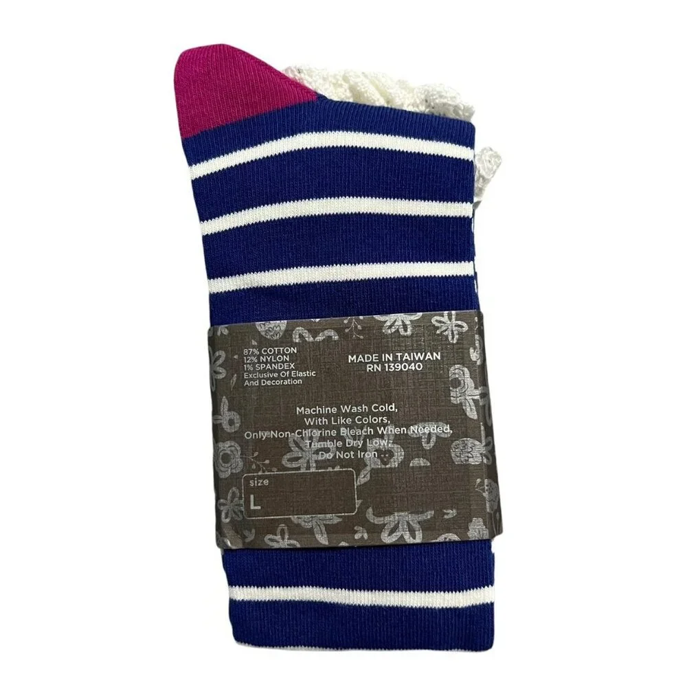 NEW Matilda Jane Sz L Perfectly Paired Blue Lace Knee Socks